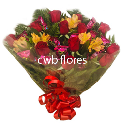 3548 Buquê de flores com chocolates 