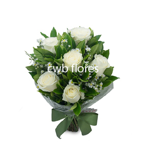 3695 Buquê de rosas brancas 