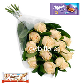 3717 Buquê de rosas champanhe com chocolate