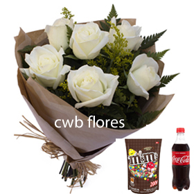 4070 Buquê de rosas brancas 