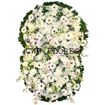 4184 Coroa de flores e Rosas brancas 