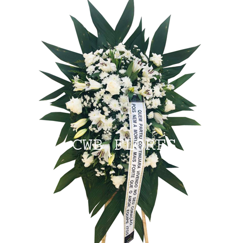 4187 Coroa branca para funeral de flores nobres 