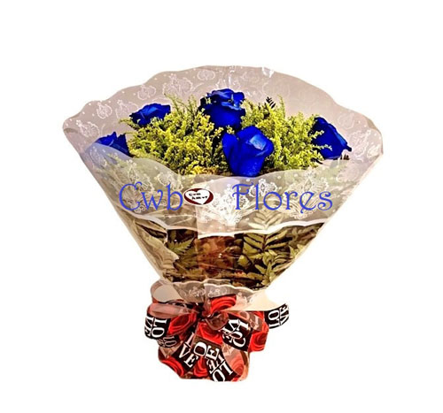 5823 Buquê de rosas azul 